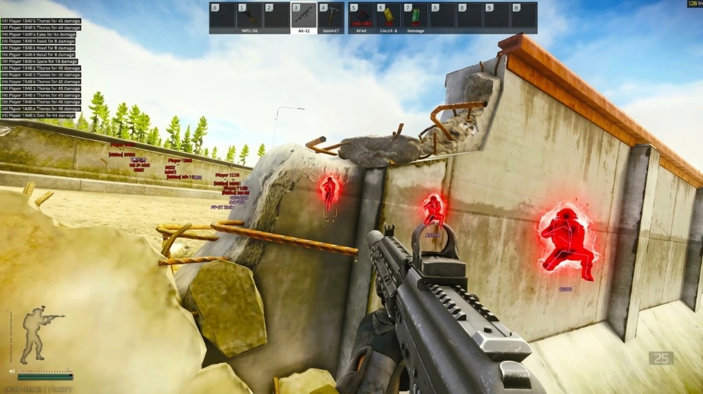 Industrial ESP through hard cover Escape from Tarkov industrial yard with player ESP through concrete cover
